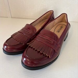 LifeStride Santana loafer Pinot red faux leather women’s size 6m NWOT